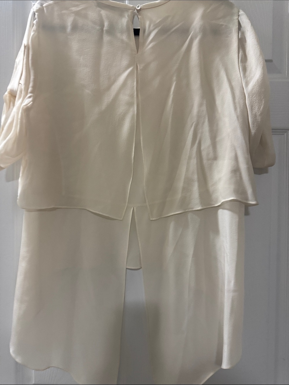 BCBGMaxAzria Cream Layered High-Low Tunic - Picture 3 of 5